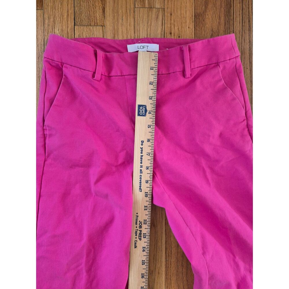 LOFT Magenta Cropped Straight-Leg Pants - Picture 8 of 10